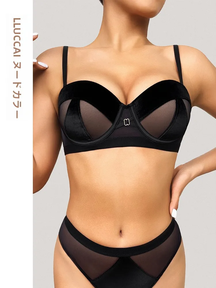 sexy-gathered-small-chest-autumn-winter-spicy-girl-big-bra-set-prevents-side-breast-lifting-underwear-for-young-women