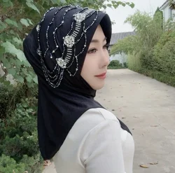 Muslim Women Instant Diamond Shawls Hijabs Hat