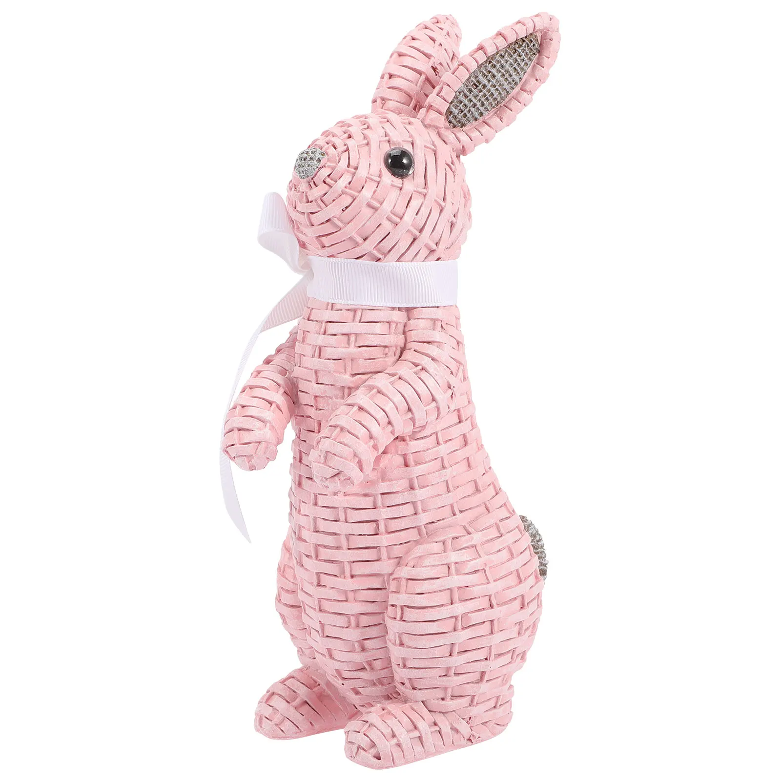 

Rattan Bunny Figurine Lightweight Desk Garden Decor Woven Craft Creative Rabbit Statue Ornament Delicate Color Fashionable