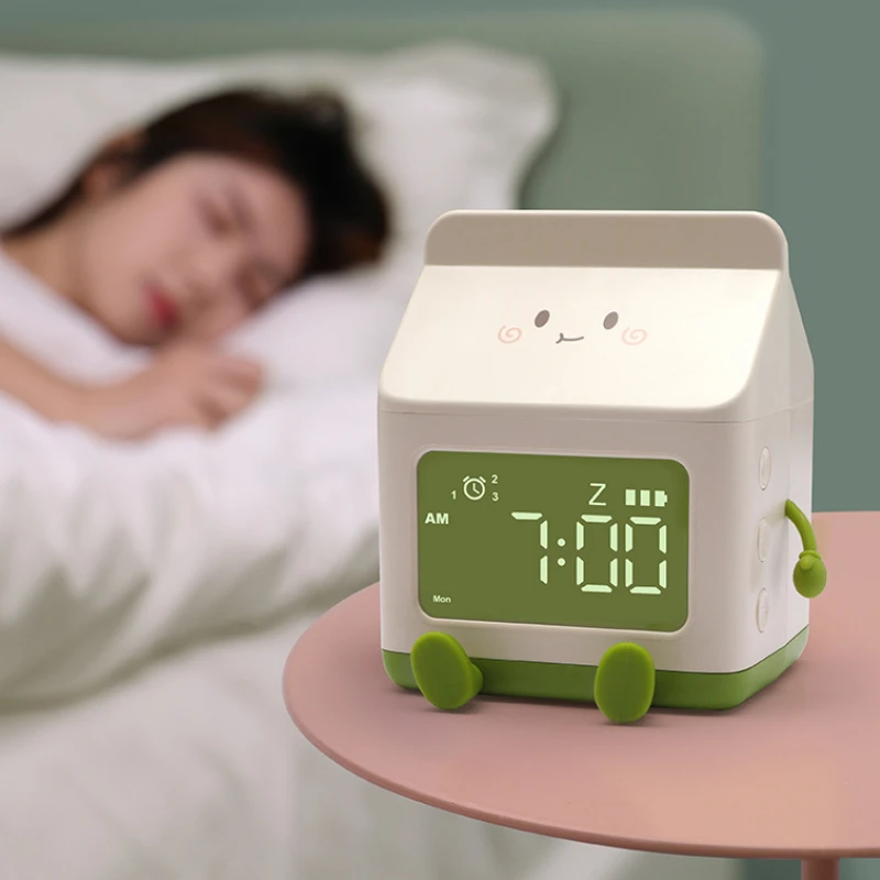 Milk Carton Creative Electronic Alarm Clock Students Special Mini Countdown Cute Small Alarm Clock Children's Bedroom Desk Clock