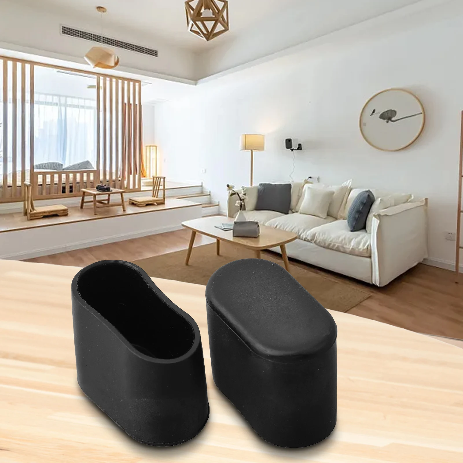 

10PCS Rubber Chair Leg Cap Oval Covers Furniture Table Feet Floor Protectors Home Office Table Chair Feet Plugs Cover