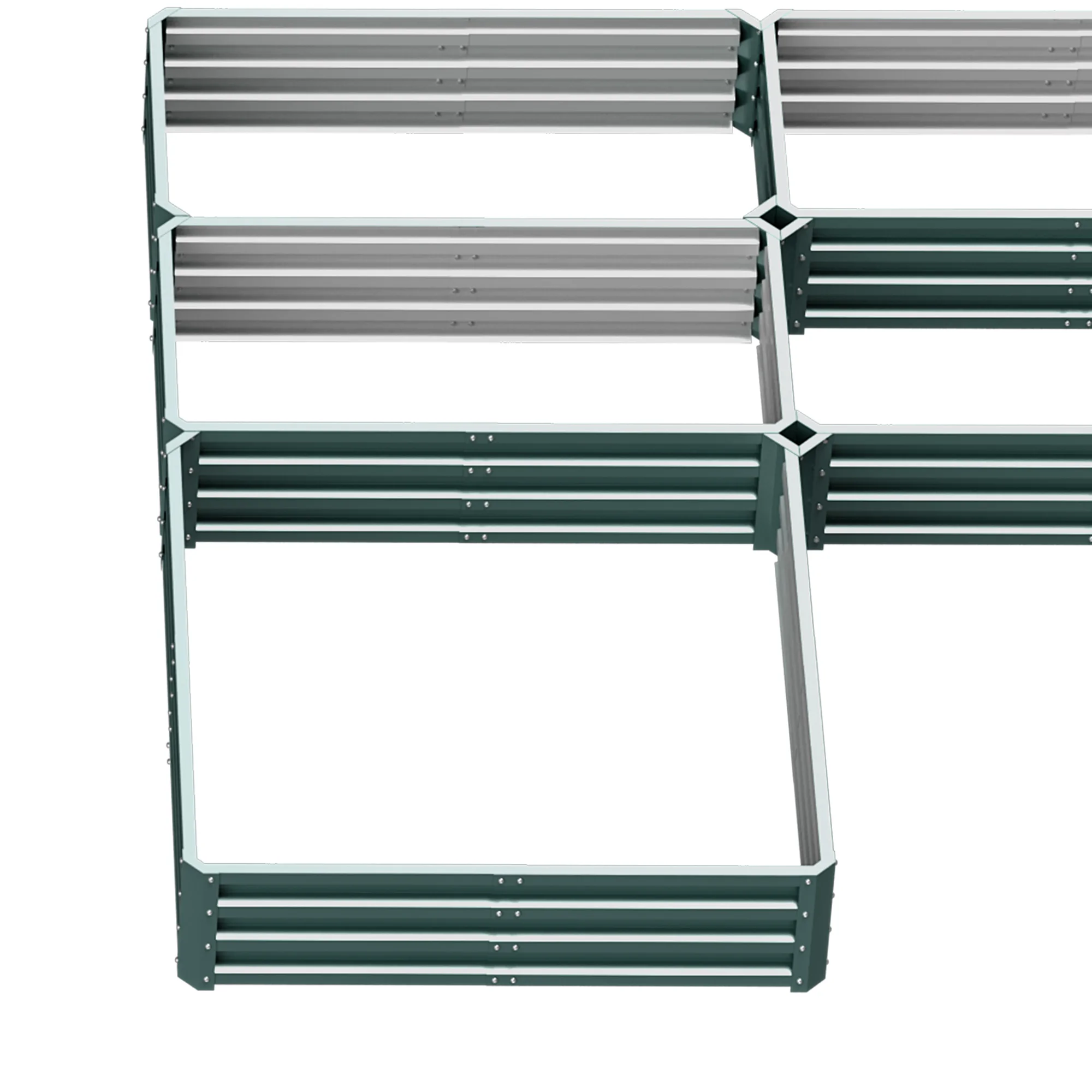 Outsunny 8 X 8\' Raised Garden Bed Set, Large Steel Flower Planters for Outdoor Plants, Easy Assembly for Vegetables, Herbs