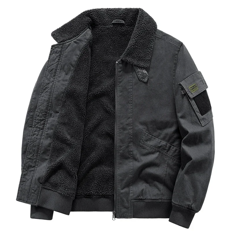 2024 inverno termico Bomber giacche uomo verde militare cappotti antivento uomo moda collo di pelliccia cotone militare giacca Casual cappotto maschile