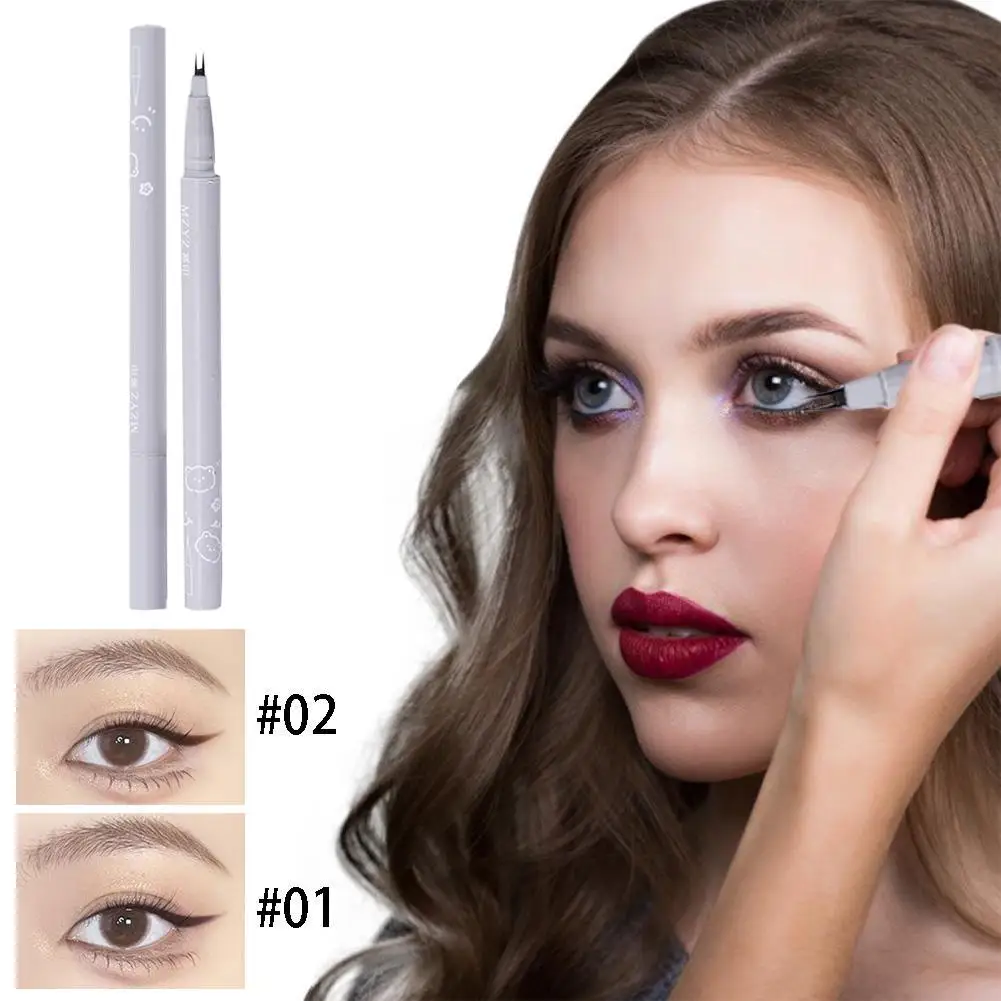 1 Stuks Waterdichte Vloeibare Eyeliner Snel Drogen Niet Bloeien Potlood Cosmetische Vloeistof Lange Oog Blijvende Voering Eyeliner Natuurlijke Pen T Y7v7