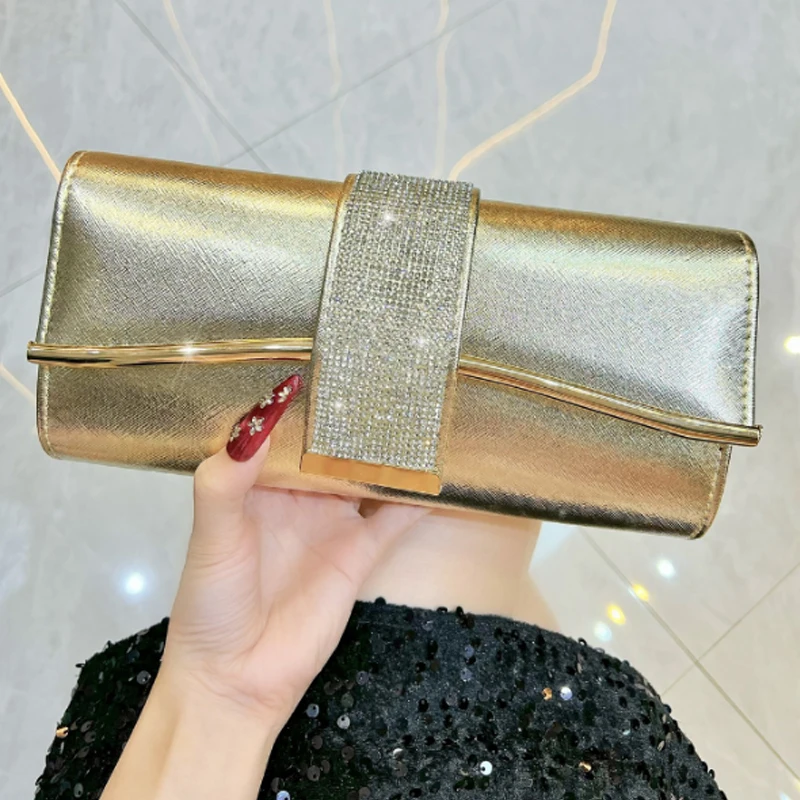 

Luxury Diamond Studded Banquet Bag Celebrity Lady Handbag Cheongsam Evening Dress Water Diamond Fashion Small Cltuch Bag
