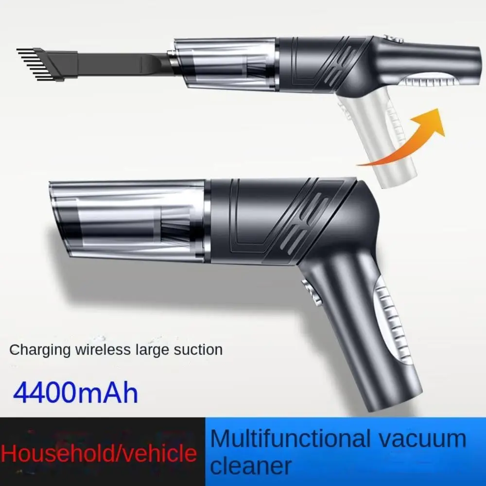 

Black Car Mounted Aspirator Interior Cleaning Rechargeable Folding Rotary Cleaner Multifunctional 2-in-1