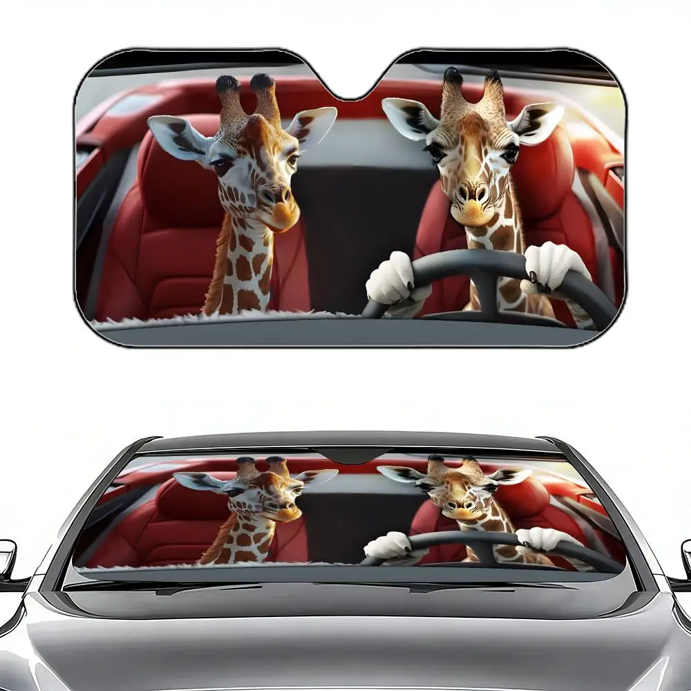 

giraffe Sun Visor Retractable Car Sun Visor Car Windshield Sun Shade UV Protector Window Cover