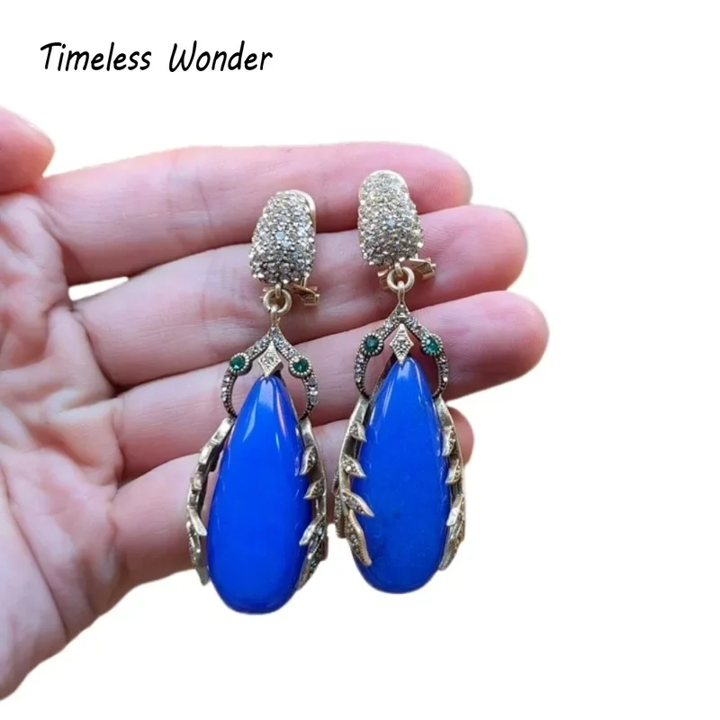 

Timeless Wonder Fancy Zircon Geo Raindrop Button Earrings for Women Designer Jewelry Trendy Ins Rare Cute Vintage Mix 2264