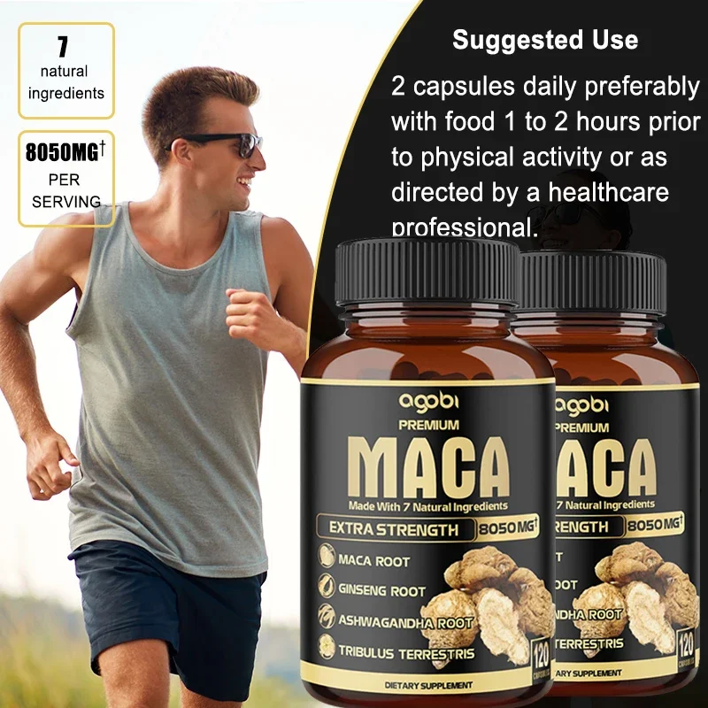 Maca Is Made From 7 Natural Ingredients, High Strength 8050mg Supports Energy and Endurance Immune System Health