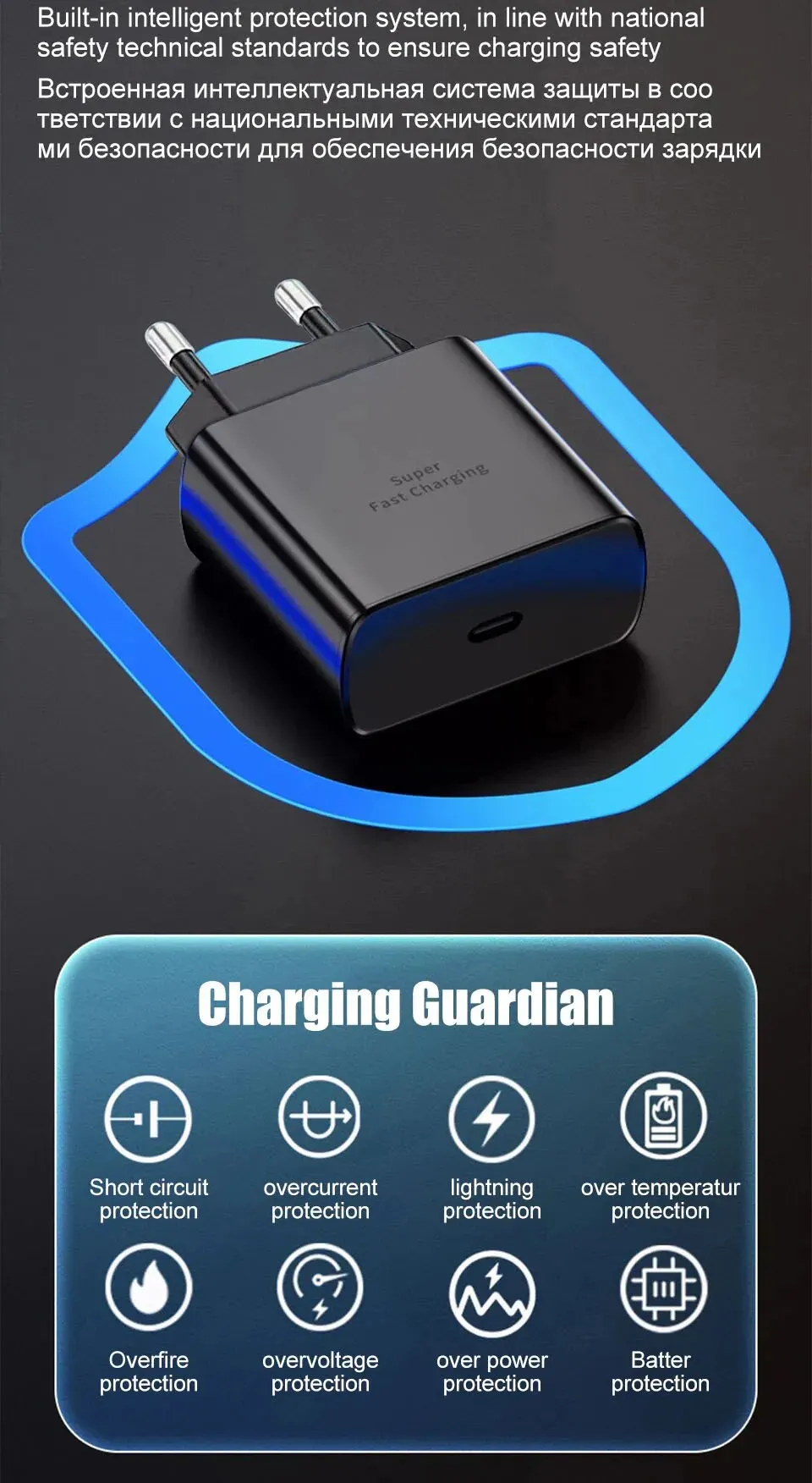 5A 45W PD USB-C Fast Charger for Samsung S22 S23 S24 Note 20 A14 A15 A25 A52 A53 A54 Type C Super Quick Charge Cable 1m 1.5m 2m