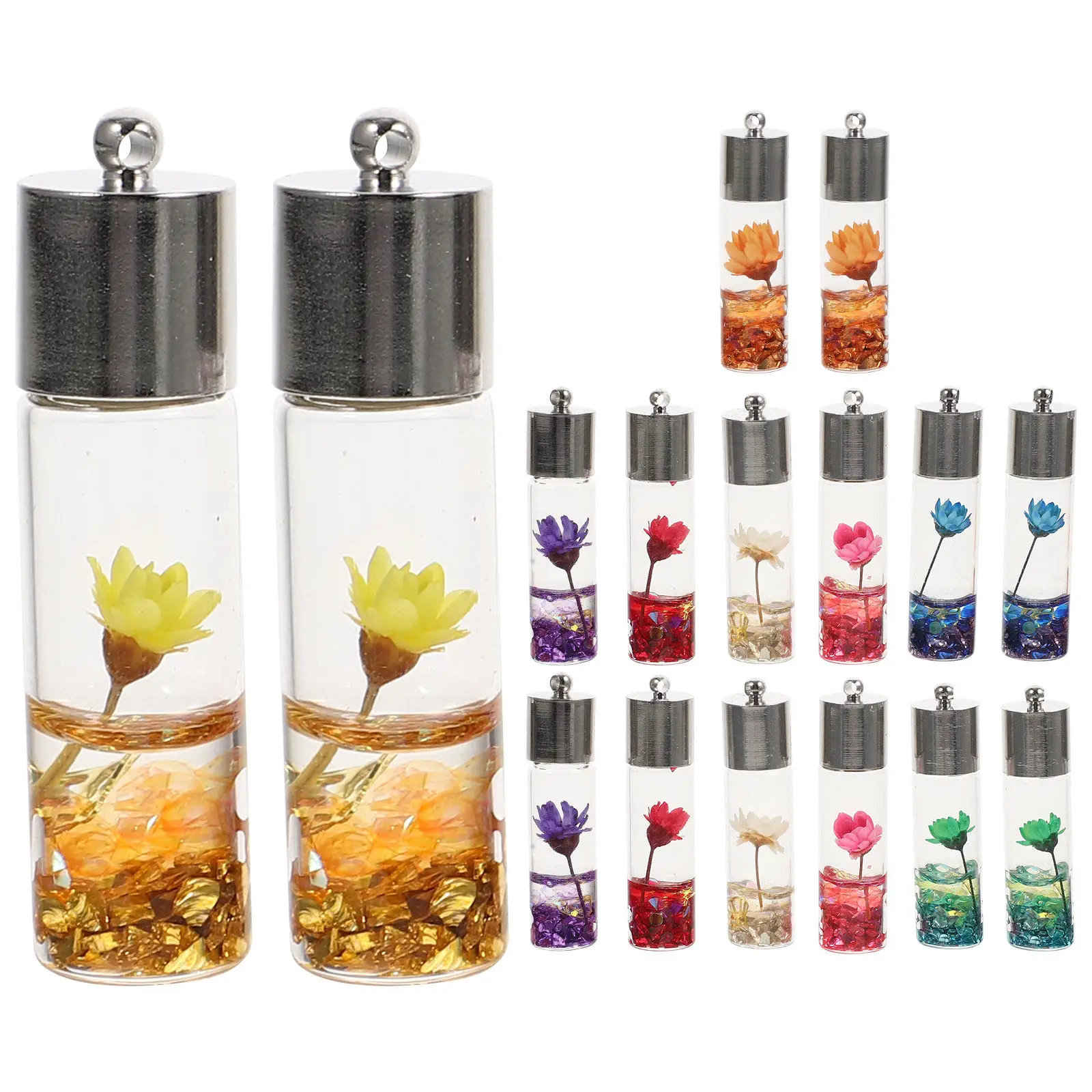 

16 шт. уникальных подвесок-бутылочек для творчества, креативные бутылочки желаний, смоляные шармы для ожерелий и браслетов