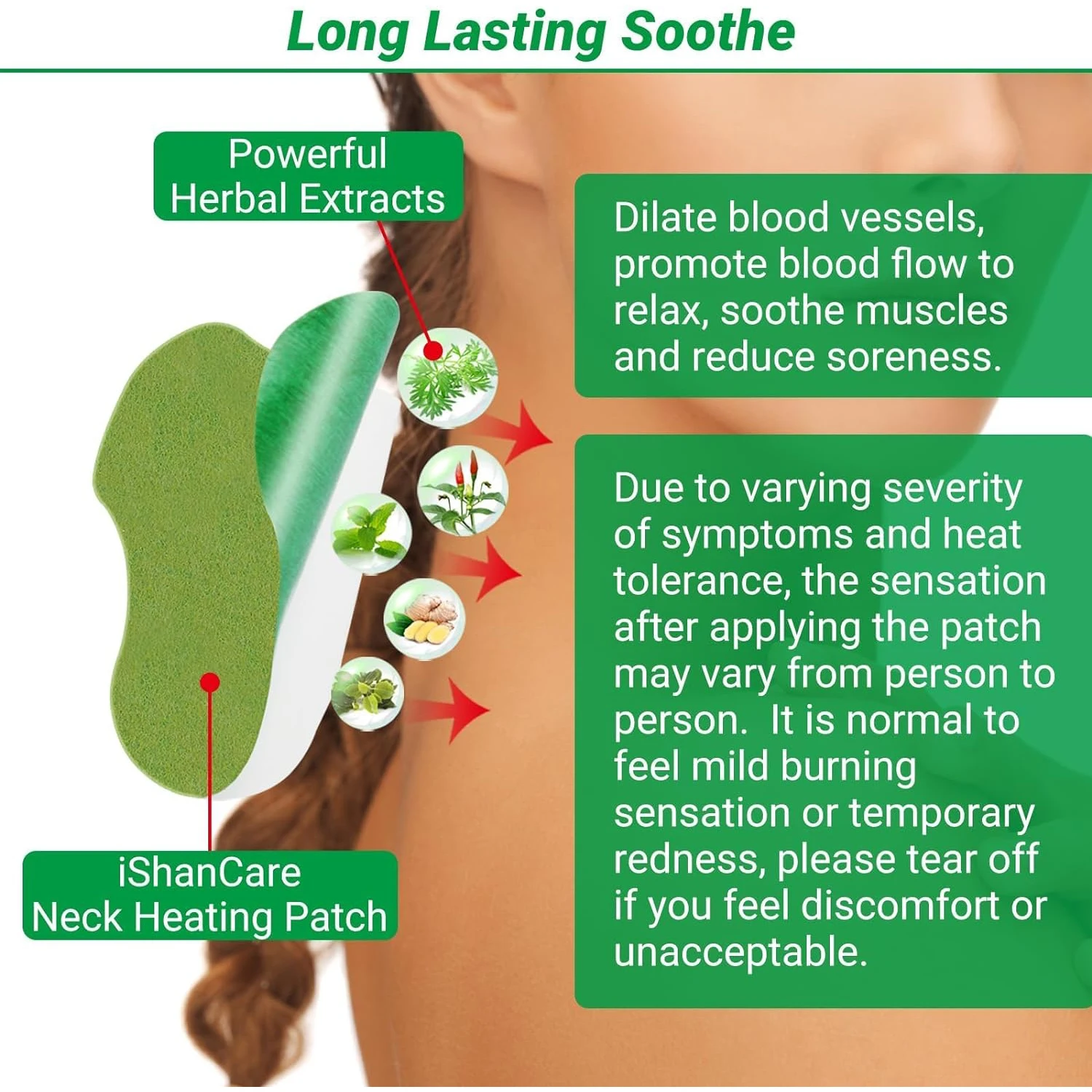 Patch d'acupuncture pour le cou et les épaules, 12/60 pièces, Patch thermique, patchs chauds pour le cou longue durée, patchs à base de plantes en tissu Non tissé