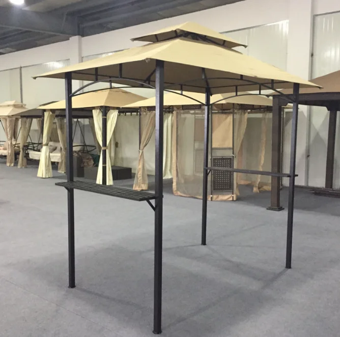 Custom 10x10 Ft. 3x3 M Outdoor Camping Steel Frame Gazebo Tent Grill Gazebo Double Tiered Outdoor BBQ Canopy Tent