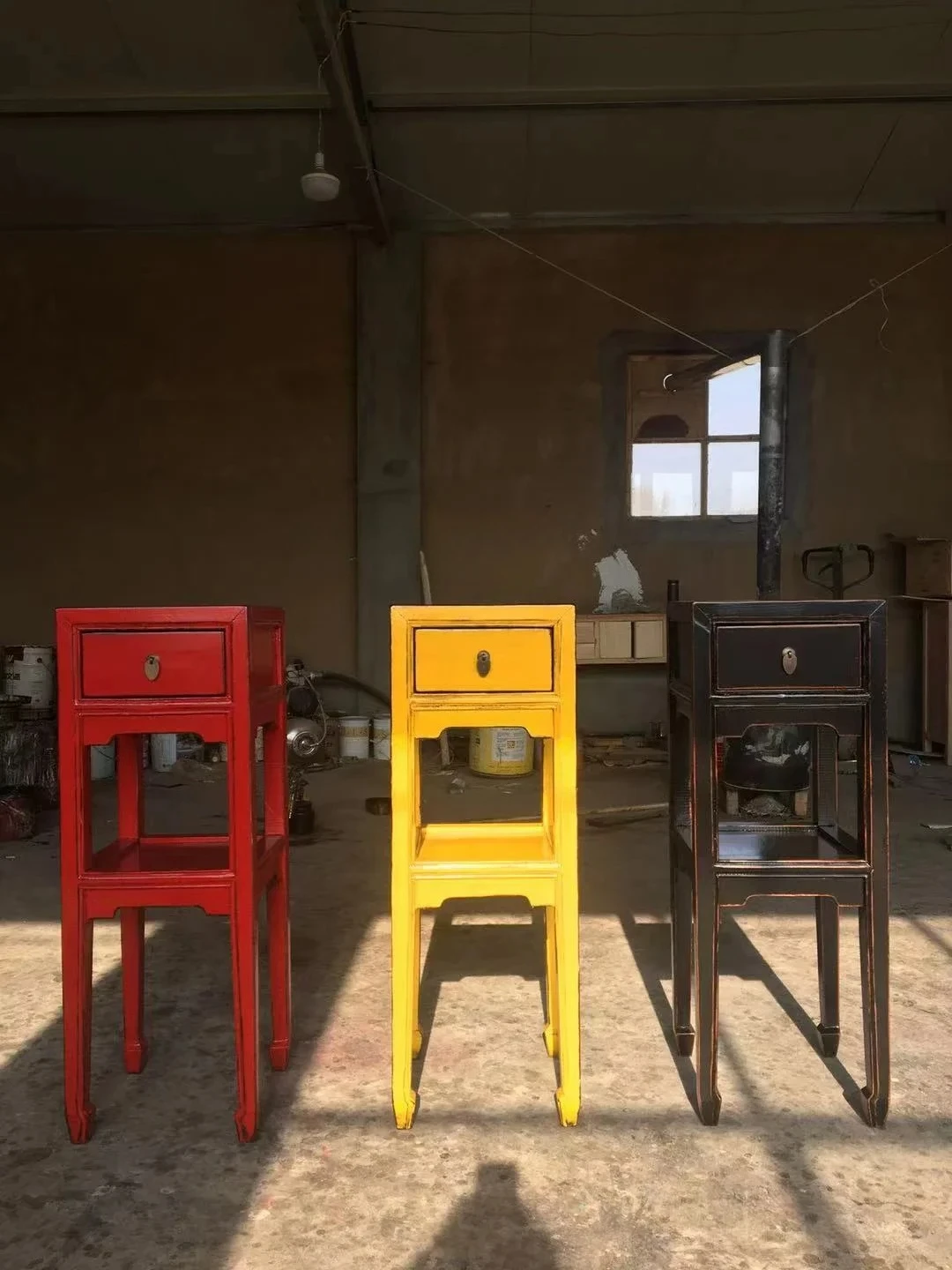 

New Chinese antique old flower pot shelf Neoclassical solid wood porcelain bracket Indoor display shelf A15