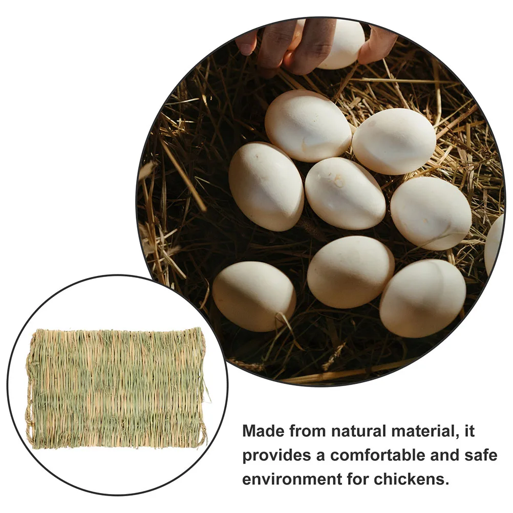 

4pcs Straw Mat Chicken Coop Nesting Pads Cushion Home Liners Breathable Egg Laying Mats Pet Supplies Nest Box Grass Pads