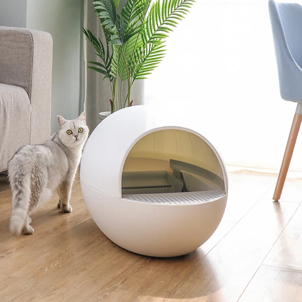 The New egg-shaped full-automatic intelligent cat  box cat egg closed cat box