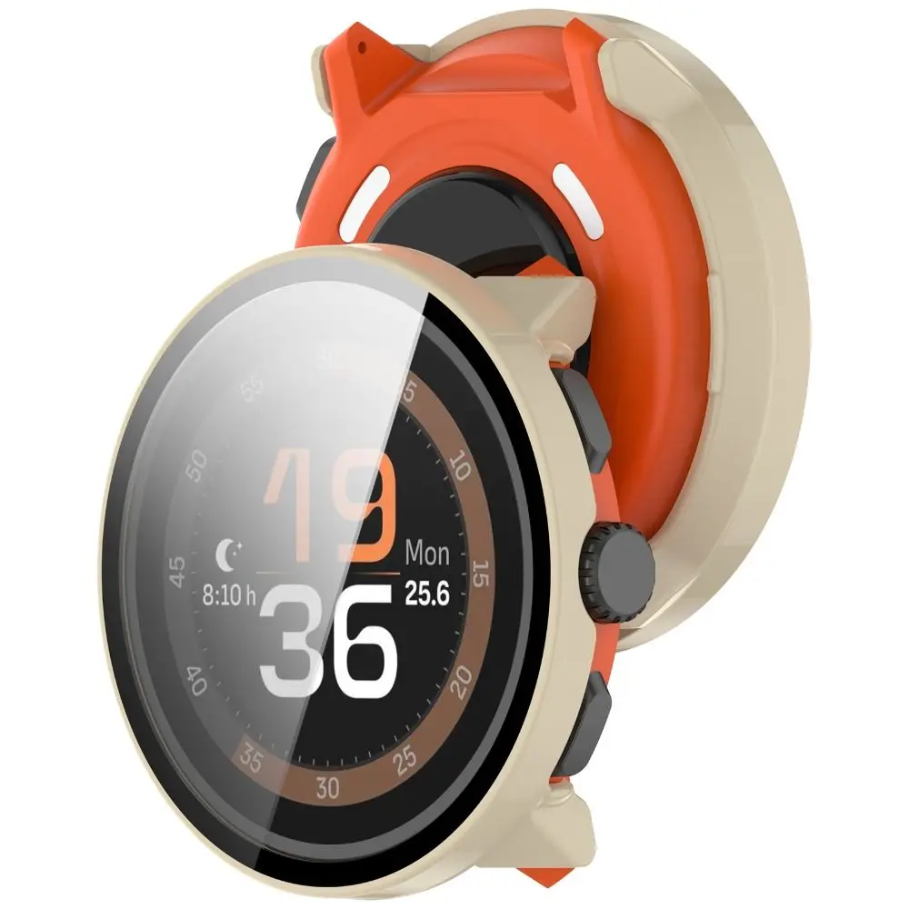 PC + étui de protection trempé anti-rayures couverture complète couverture d'écran coque de protection pare-chocs pour Suunto Run