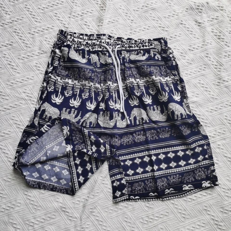 Thailand Elephant Casual Wide Leg Half Pants Summer Beach Pants Loose Leisure Exotic fashion Women Shorts Pants holiday costume