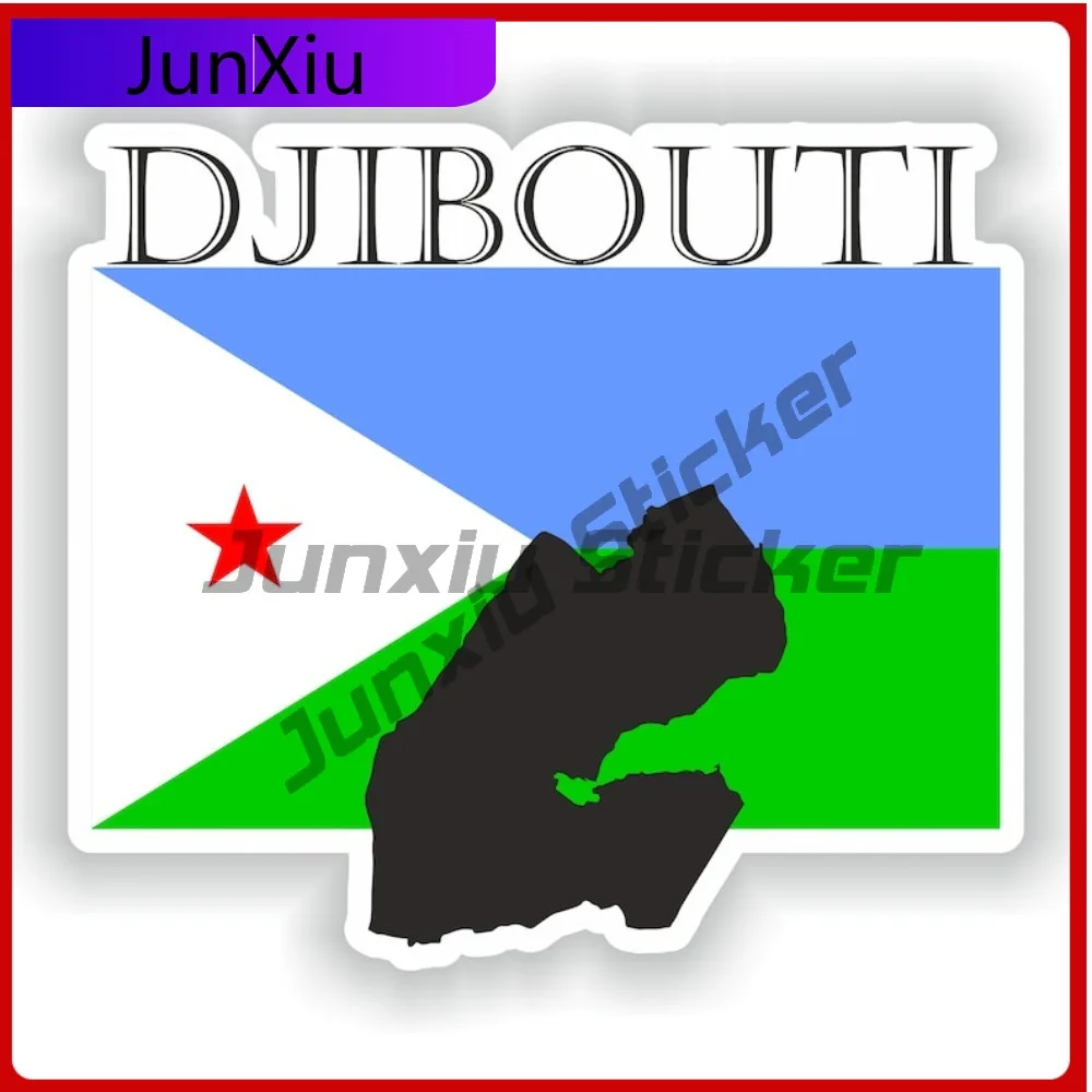 

Djibouti Flag Map Shape Outline Badge Vinyl Sticker Waterproof Decals Off Road Stickers For Car Personalized Refit Sticker Funny