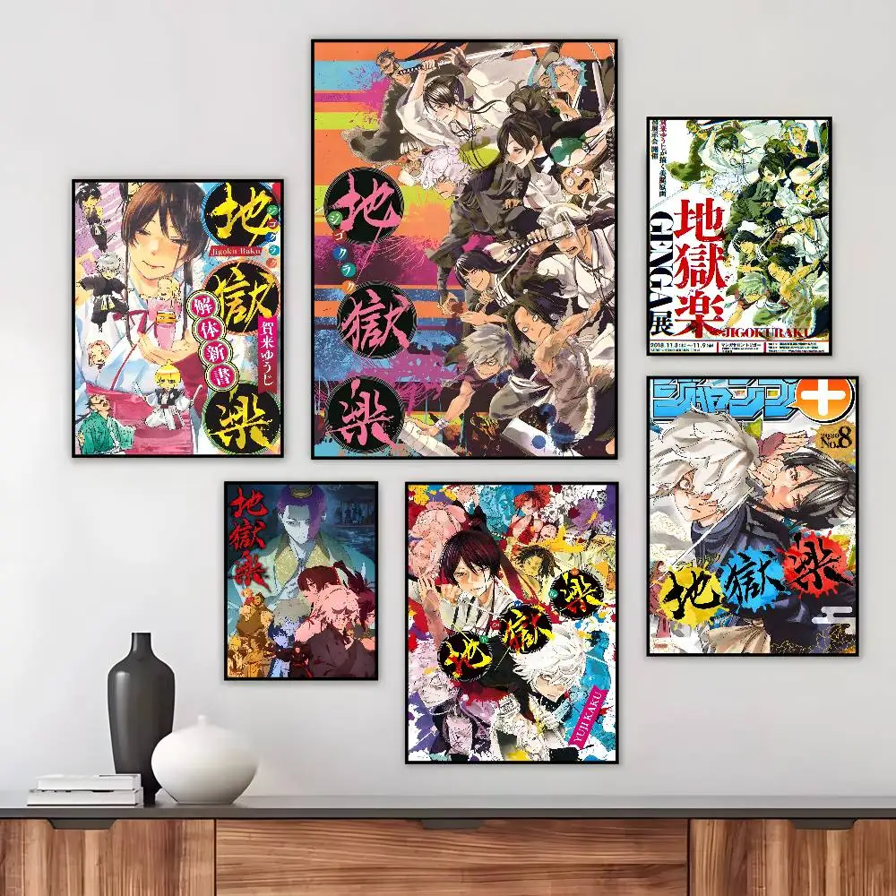 AA-Anime H-Hells Paradise Poster Art canvas HD aesthetic Printing Paper Wall Art for Living Room Bar fashion Home Decor