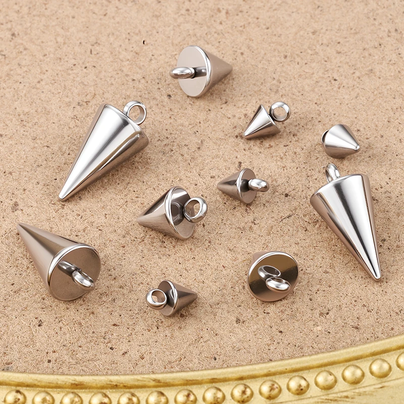 

Подвески из нержавеющей стали, конусные бусины, подвески для женщин и мужчин, серьги-кольца, браслет, ожерелье, аксессуары «сделай сам», принадлежности для изготовления ювелирных изделий