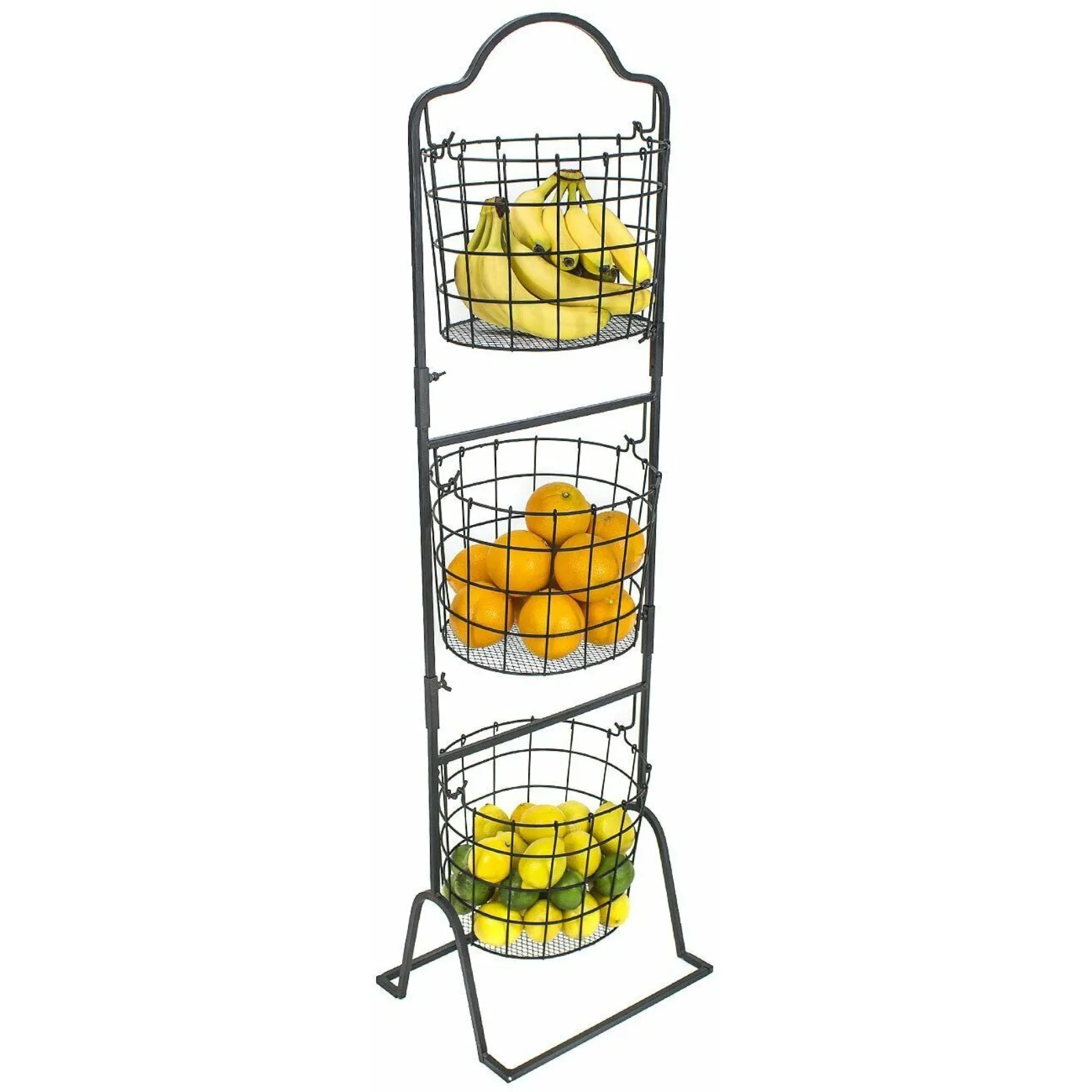 US 3-Tier Wire Market Basket Stand for Fruit, Vegetables, Toiletries,...