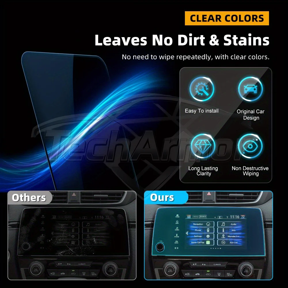 سيارة الزجاج المقسى طبقة رقيقة واقية لهوندا CR-V CRV 2017-22 السيارات لتحديد المواقع والملاحة شاشة عرض حامي الملحقات الداخلية