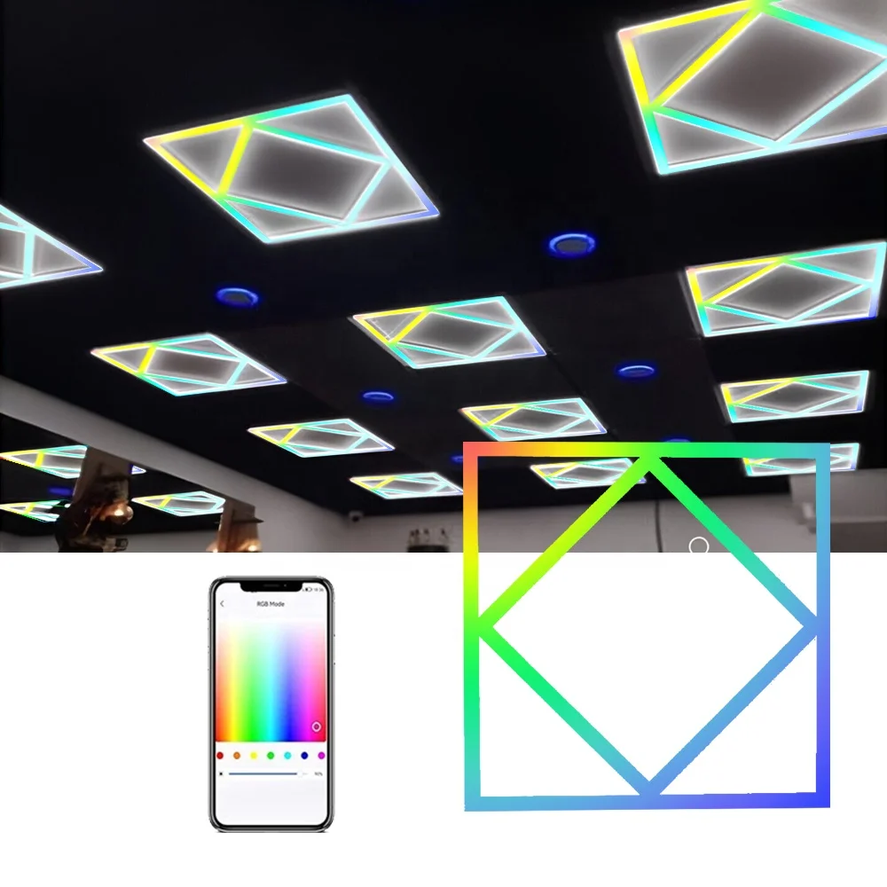 

RGBAI Smart Home Recessed Panel Lighting With Gradient Night Lamp WiFi Ceiling Light 2700K-6500K Dimmable Ultra-Thin Flat Lights