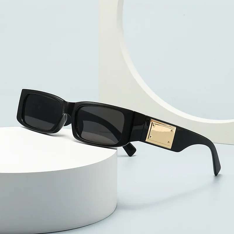 Luxury Brand Designer Small Frame Rectangle Sunglasses Women For Men Trend Punk Classic Sun Glasses Vintage Metal Square Shades