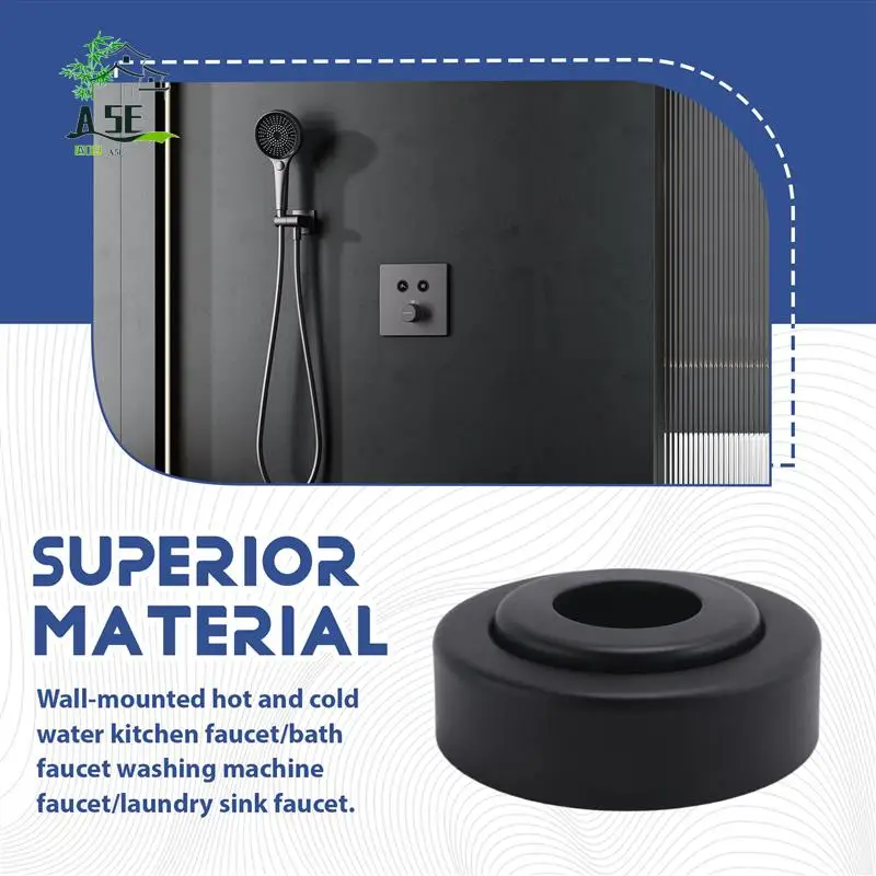 

A05E-Комплект для крепления душа, оборудование для водопроводной трубы, медная декоративная крышка, аксессуары для смесителей для ванной комнаты, гальваника-черного цвета