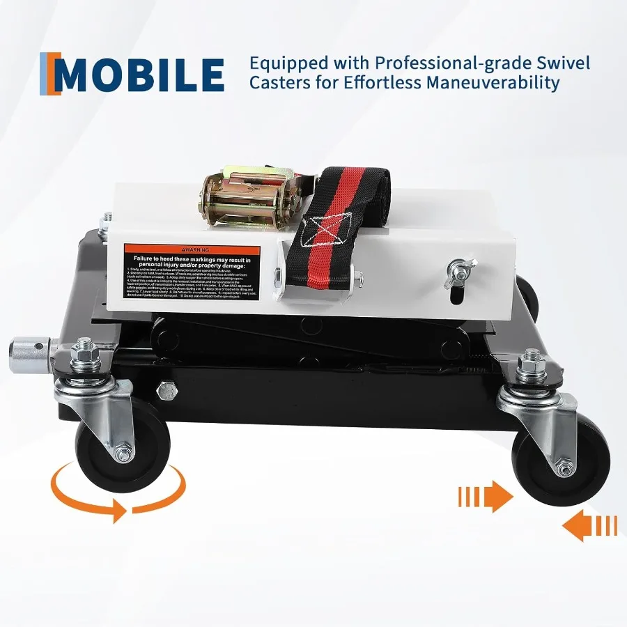 مقبس نقل منخفض بسعة 450 رطل مع أشرطة أمان لإصلاح السيارات شديدة التحمل 723 في نطاق الرفع مع معرف تصميم 4 عجلات #5