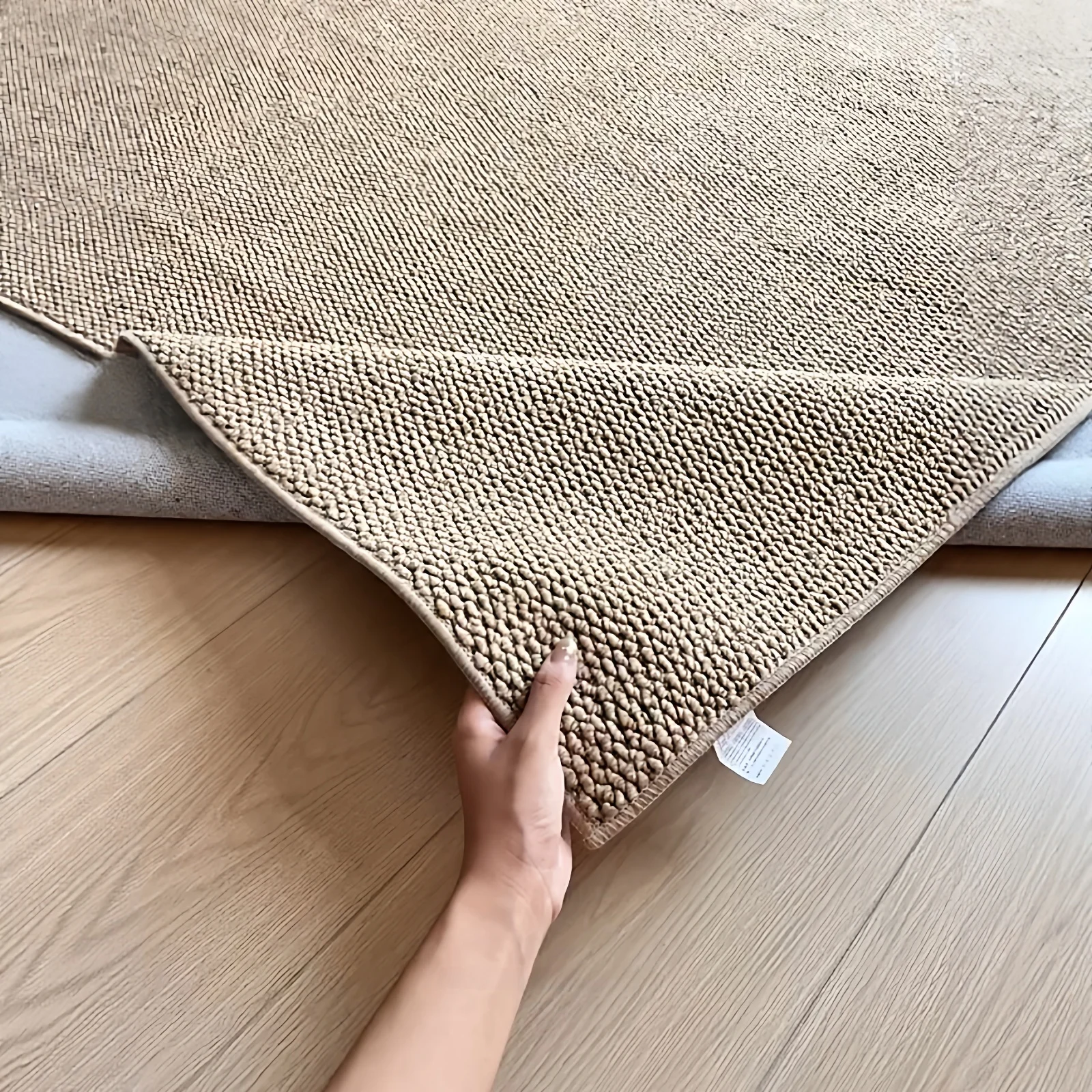 

Thiened плетеный ковер из соснового круга, мягкий износостойкий ковер для гостиной, спальни, противоскользящий напольный коврик с джутовым узором