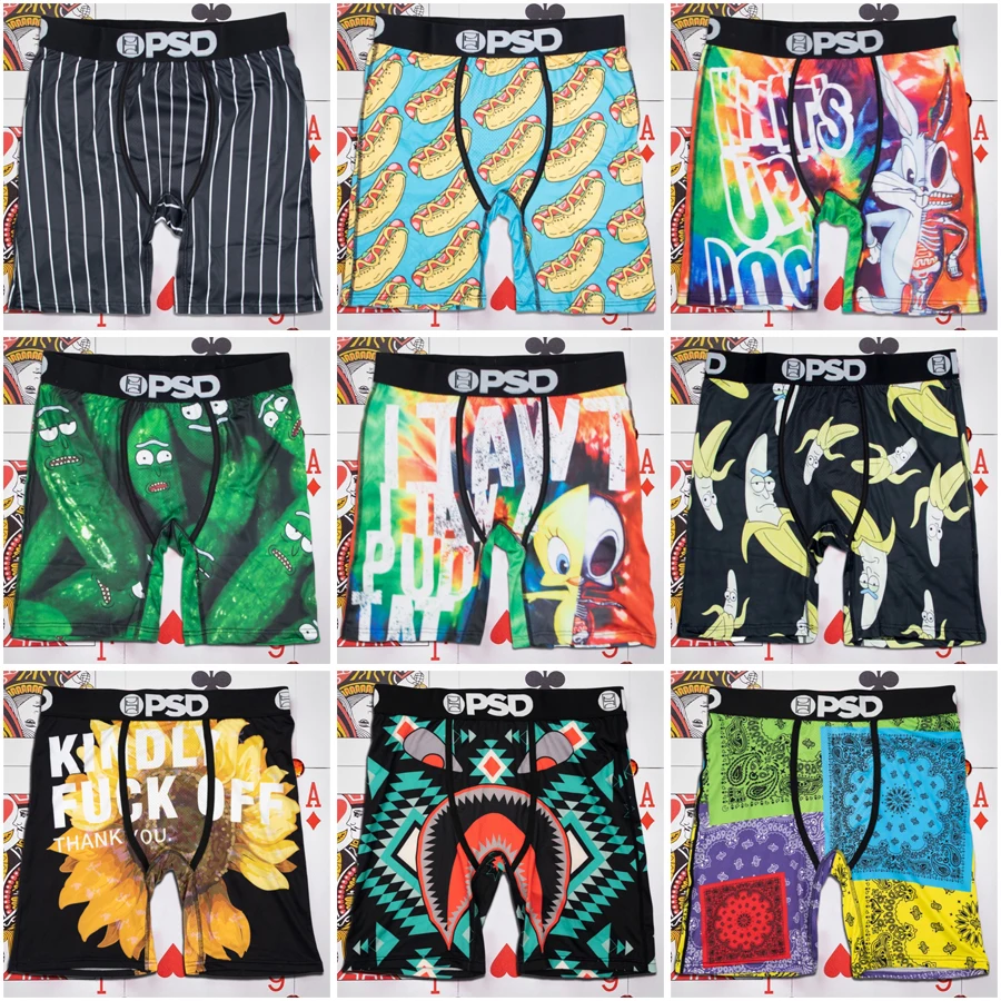 Sexy Men Underwear Men Boxershorts Fashion Print Men's Long Boxer Briefs Breathable Mens Underpants Plus Size Man Boxer Panties