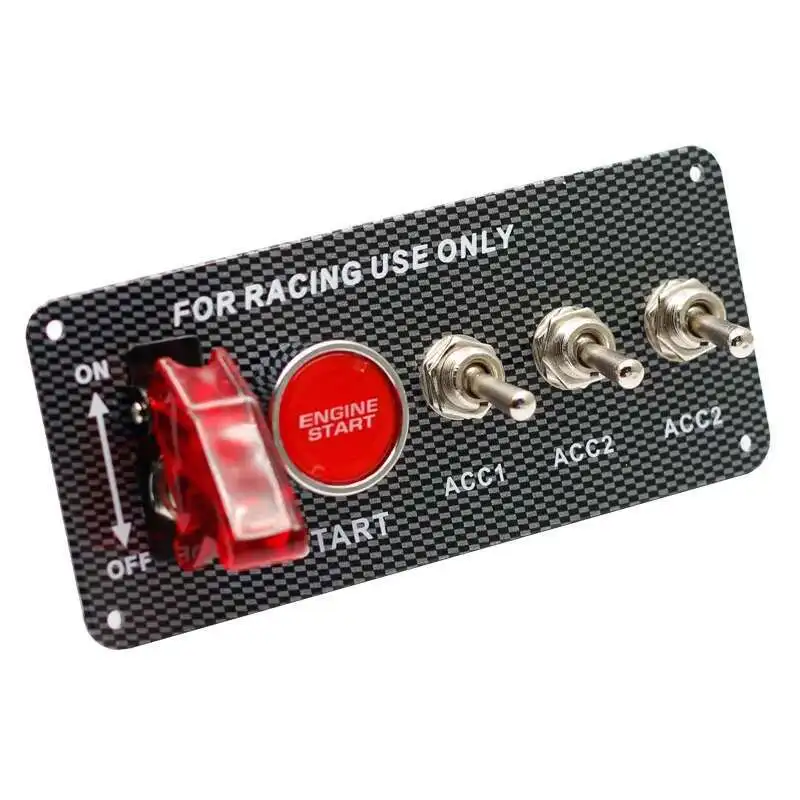 

LED Toggle Ignition Switch Panel Engine Start Push Button Set Car Accessory Universal For 12V Power Speediness & Racing Vehicle