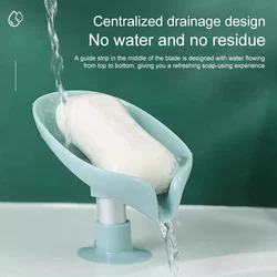 Suction Cup Soap dish For bathroom Shower Portable Leaf Soap Holder Plastic Sponge Tray For Kitchen Bathroom accessories