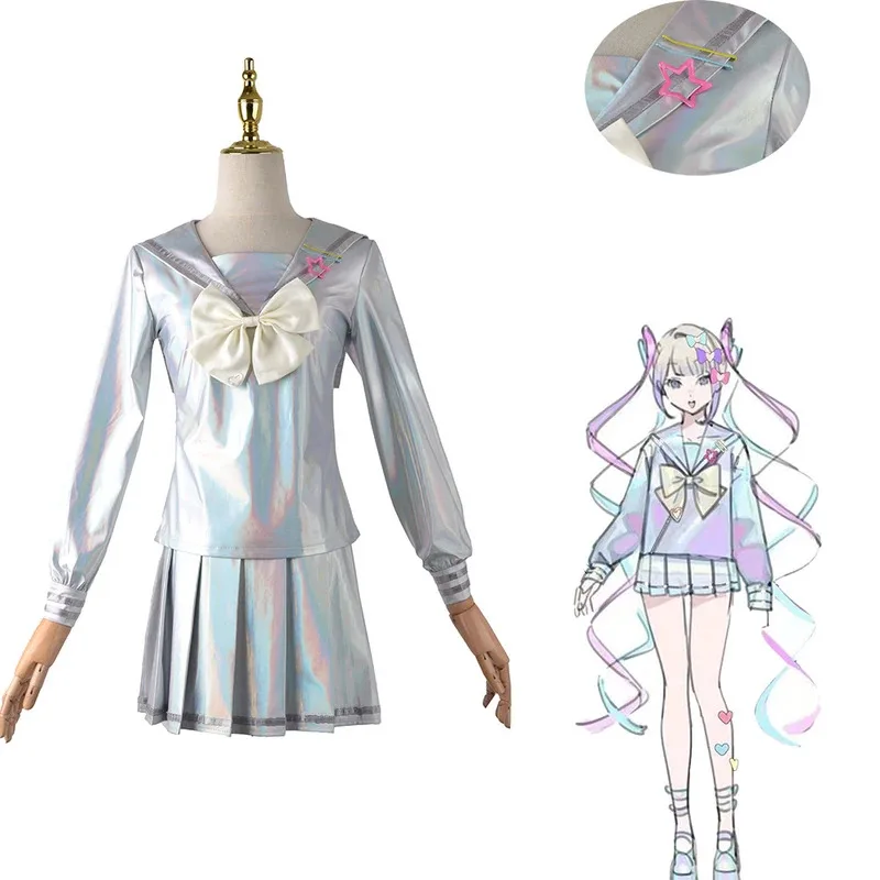 2025 aaa 게임 네디 걸 오버도즈 코스튬 가발 신발 애니메이션 JK 유니폼 가죽 치마 세트 어비스 KAngel 아메 찬 코스프레