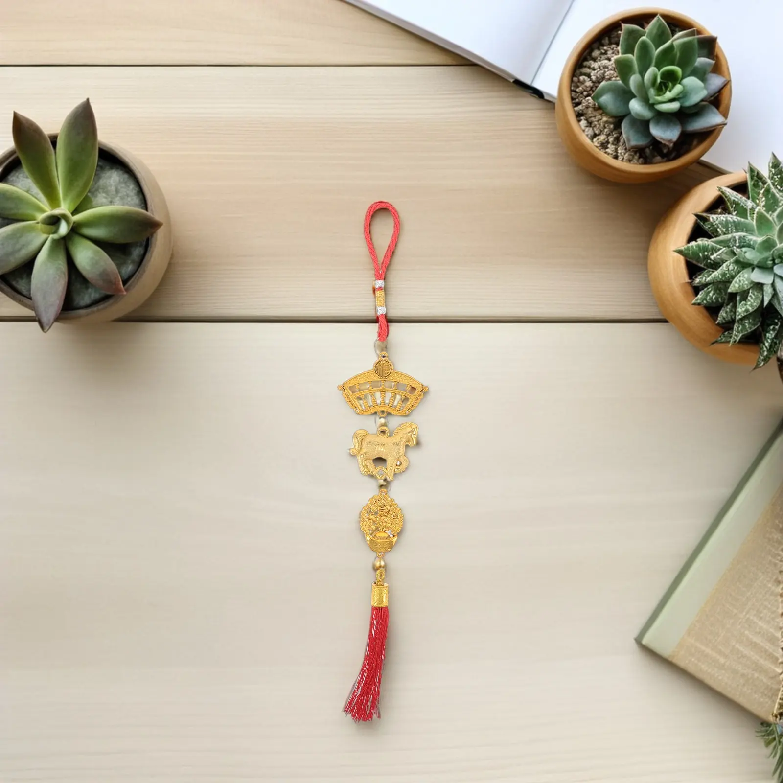 8Pcs Chinese New Year Horse Ornaments Set Spring Festival Hanging Pendant Decor for Tree Home Office Garden Wall Door Lucky