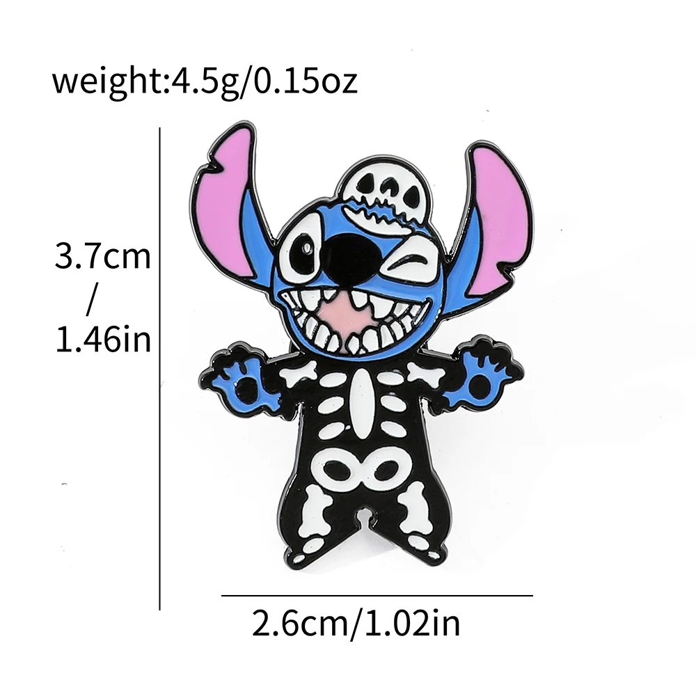 Criativo Halloween Cartoon Broche, Abóbora Esqueleto, Ponto Esmalte Pin, Emblema De Metal, Jóias Roupas, Acessórios Mochila, 6 Pcs
