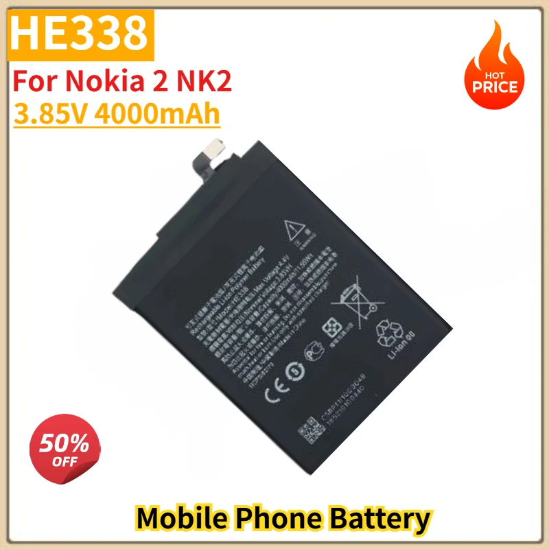 

HE338 High Quality Phone Battery 3.85V 4000mAh for Nokia 2 NK2 Brand New Replacement Battery