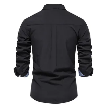 AIOPESON New Spring Cotton Blend Men's Oxford Shirt Long Sleeve Button Down Social Buinesss Casual Shirts for Men 2