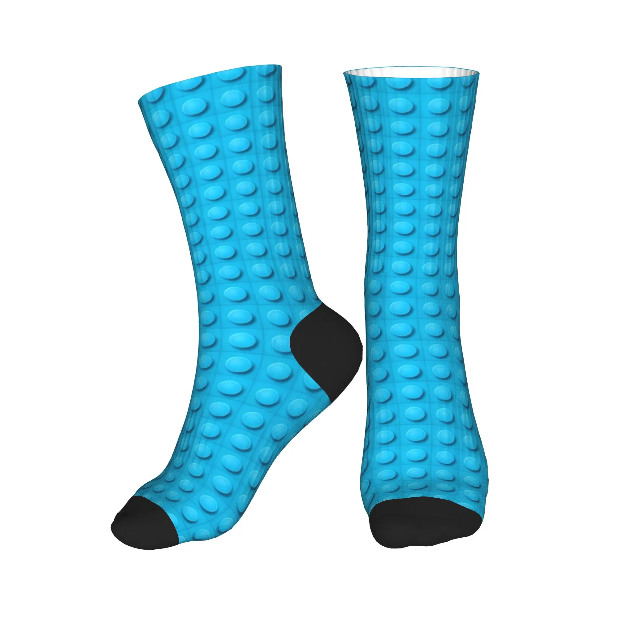 Solid Blue Building Blocks Seamless Pattern Stockings Men's Socks Comfortable Funny Socks Autumn Running Anti-Slip Graphic Socks