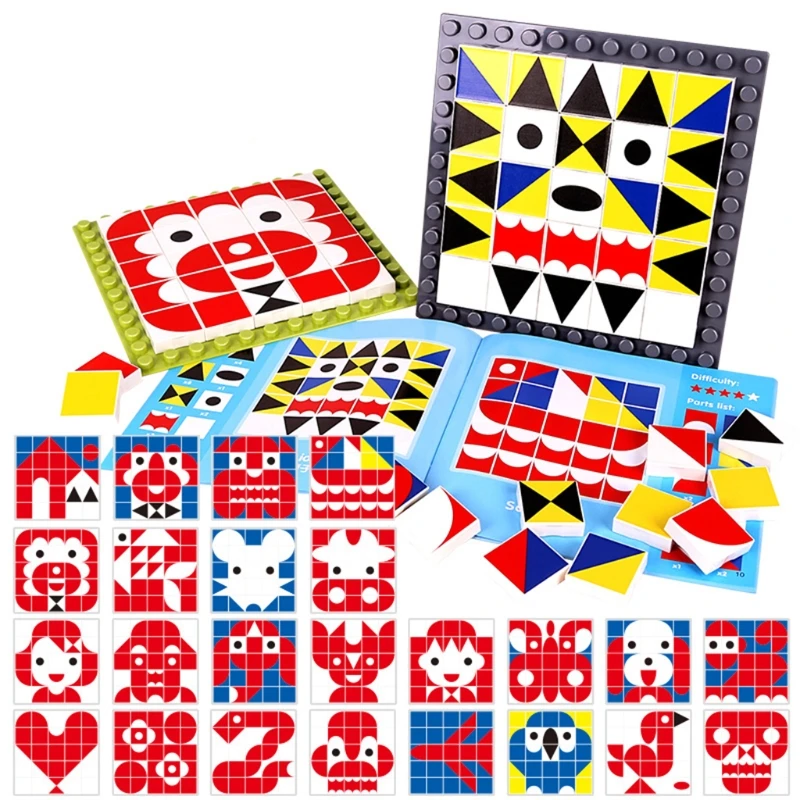 208pcs Puzzle Geometric Thinking Training Game Children Montessori Learning Educational