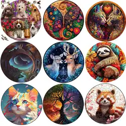 Children wood Animal Wooden Puzzles Montessori Games 3d Wooden jigsaws Adults Christmas Board Games for the Whole Family Diy
