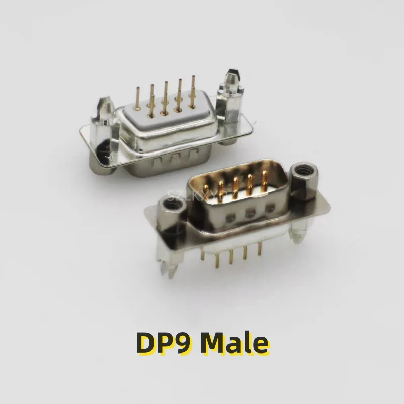 

5PCS/LOT DB9 DP9 Male/DP9 Female Male pins Female hole Welded plate with riveted harpoon fixing screws