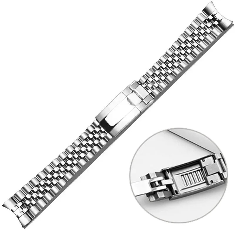 

Watch Bands For Rolex Sub GMT Yacht Daytona Watch Fine-Tuning Pull Button Clasp 904 Stainless Steel Watch Accessories 20mm