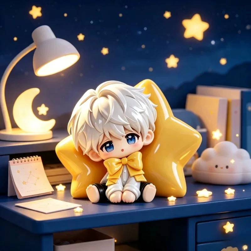 Love and Deepspace Cosplay Xavier Chibi with White Hair Gaming and Collectible Figurines Desk Ornaments Gifts and Presents