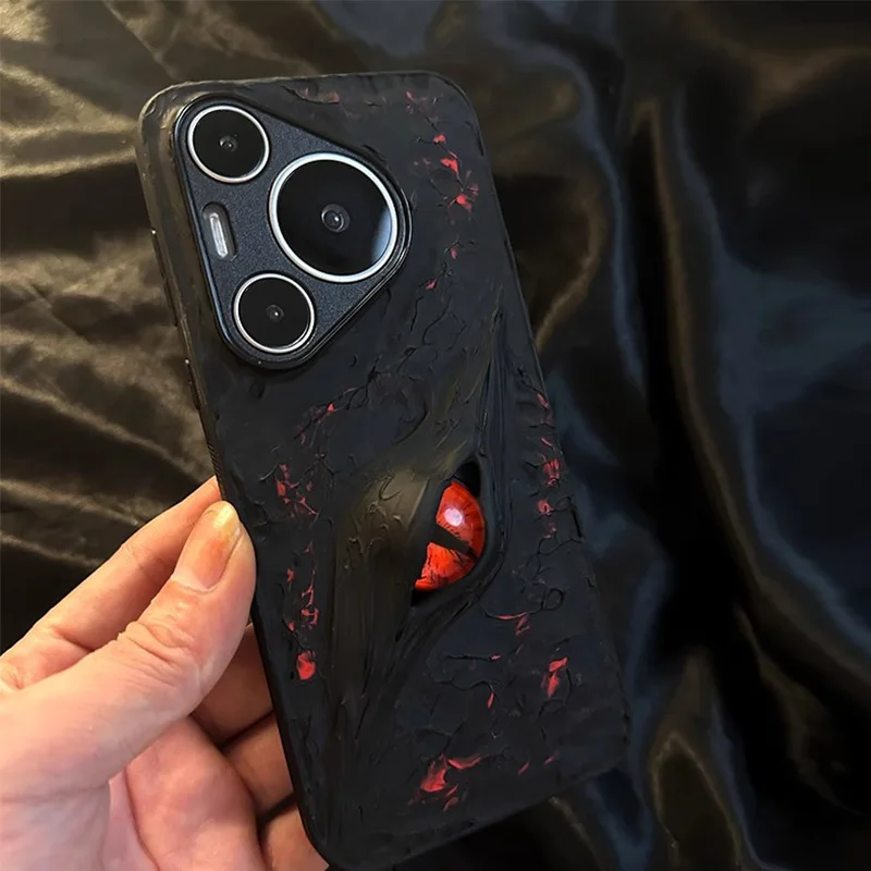 Premium Minimalist Cthulhu Red Eyed Phone Case For Huawei Pura 70 Ultra Mate70 Mate60 P60Pro Protective Back Cover Fundas Coque
