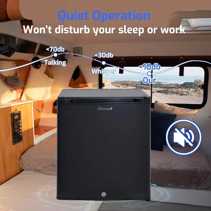 ثلاجة صغيرة مع قفل 12 فولت RV ثلاجة 1.0 قدم مكعب ثلاجة مدمجة 12 فولت/110 فولت بدون ضوضاء 12 فولت ثلاجة باب عكسي ممتص #4