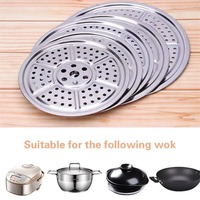 Durable Stainless Steel Kitchen Gadgets Steamer 16-34cm Round Boiler Steaming Plate Compartment Cooker Canning Rack