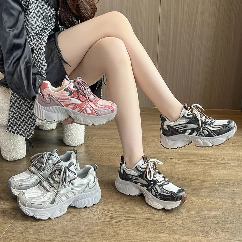 Spring Women Dad Shoes Adult Platform Trainers Summer Casual Chunky Sneakers for Women Sport Thick Sole Footwear